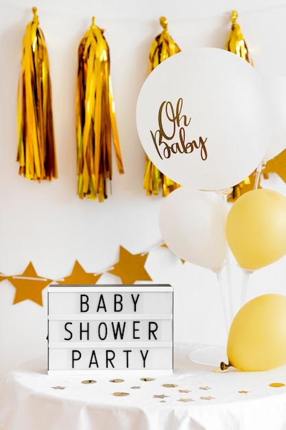 Front view of beautiful baby shower concept