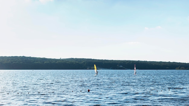 Front view of beautiful lake