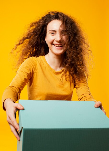 Front view of beautiful smiling woman