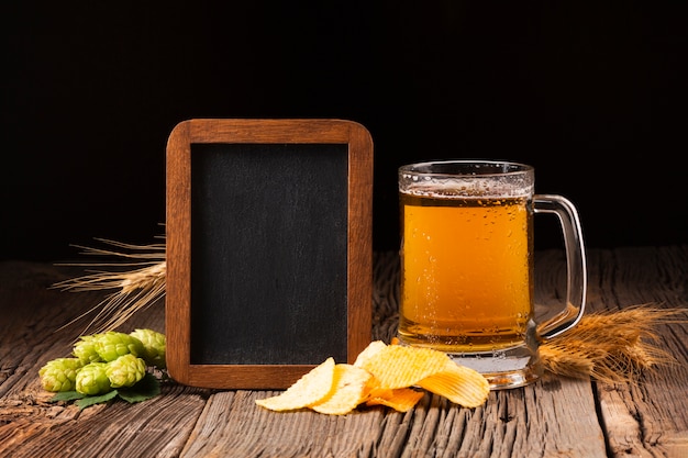 Front view beer mug with chalkboard