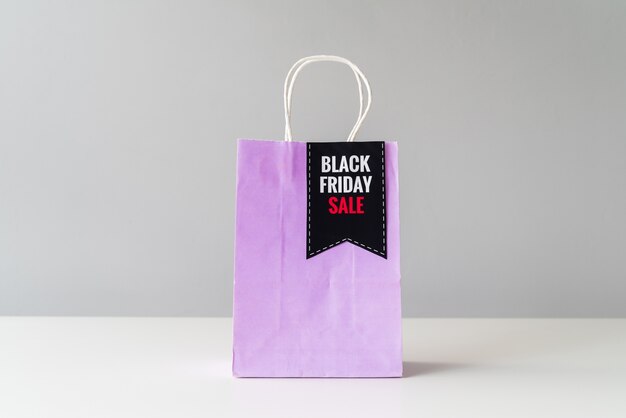 Front view black friday shopping bag