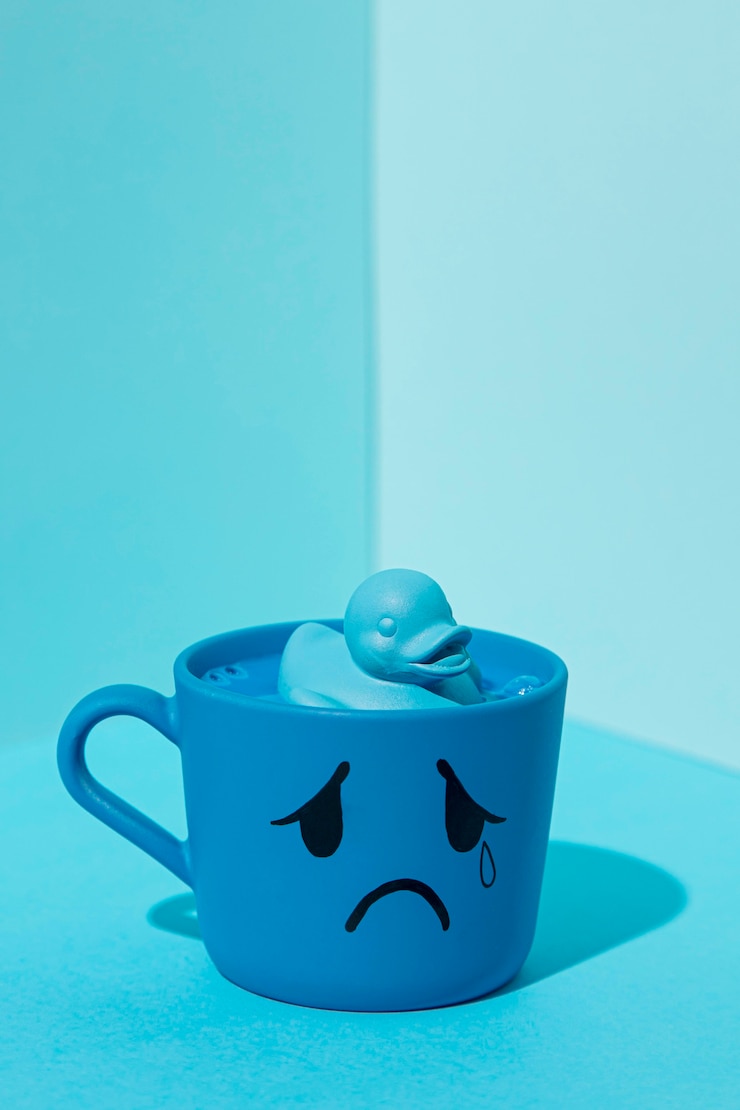 Free Photo front view of blue monday concept