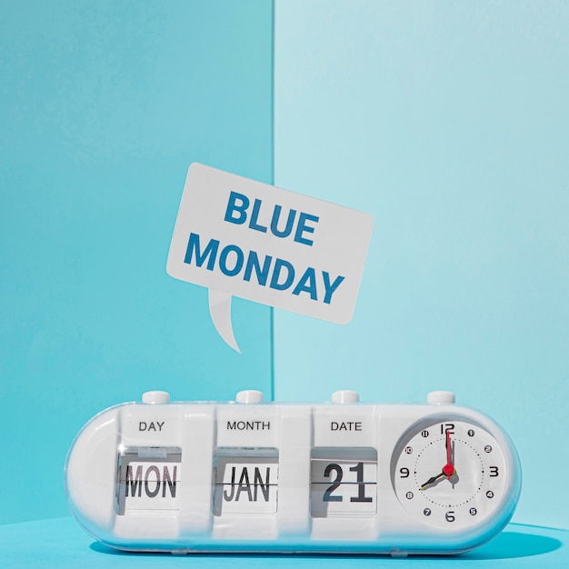 Free photo front view of blue monday concept