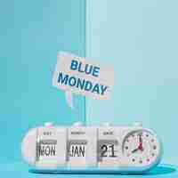 Free photo front view of blue monday concept