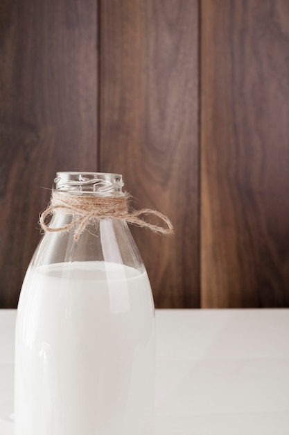 Front view bottle of fresh milk