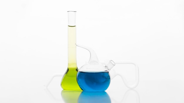 Free photo front view chemicals assortment in lab