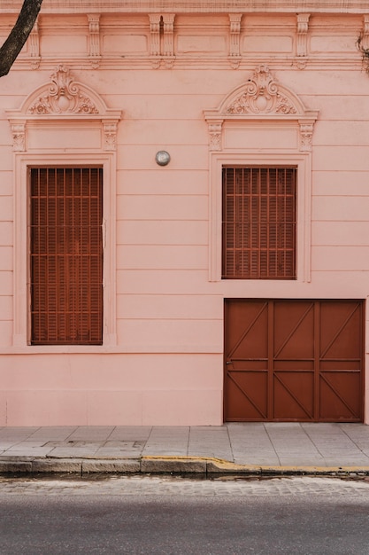 Front view of city architecture