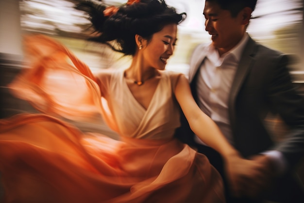 Front view  couple dancing together