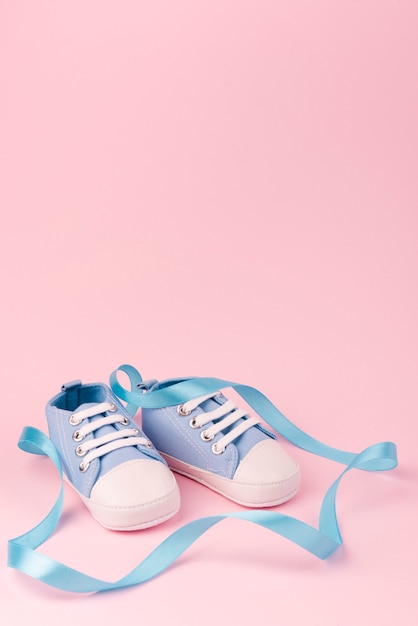 Free photo front view of cute baby shoes