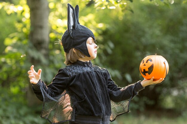 Front view of cute bat halloween costume