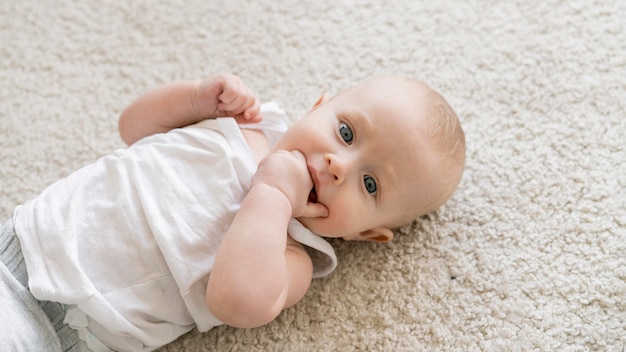 Front view of cute lovely kid