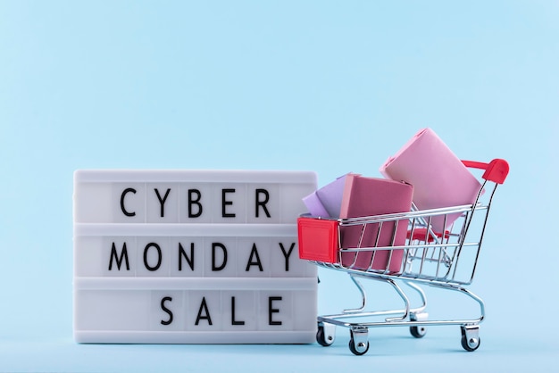 Front view cyber monday composition