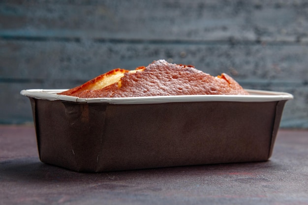 Free photo front view delicious baked pie sweet cake for tea on the dark background cake biscuit sweet pie sugar dough tea