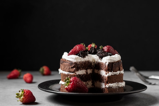 Вид спереди концепции вкусного торта