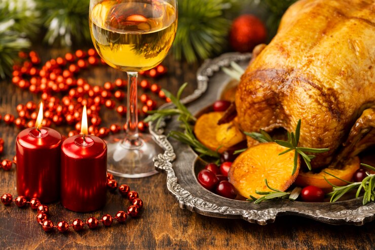 Free Photo front view delicious christmas food assortment