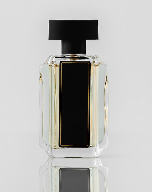 Download Free Photo A Front View Black Fragrance Bottle With Yellow Design Isolated On The White Wall Yellowimages Mockups