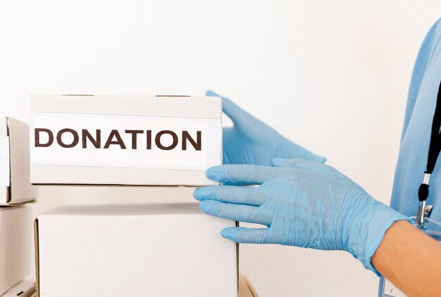 Front view of donation box