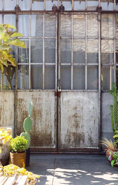 Front view door to greenhouse