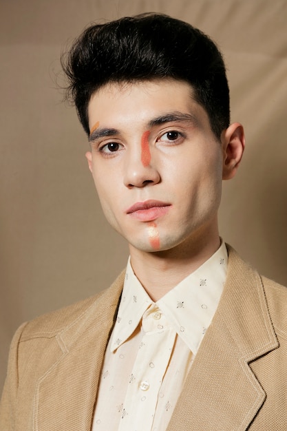 Free photo front view of elegant man in suit