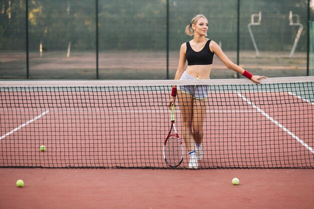 Front view female player looking away