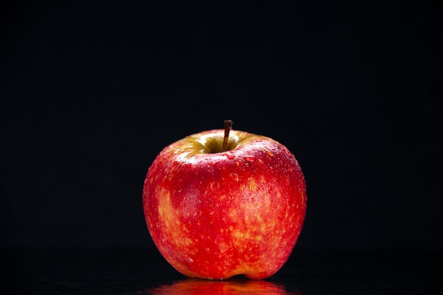Front view fresh apple on black background color ripe mellow tree exotic darkness photo pear