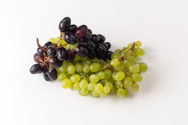 Front view fresh juicy grapes mellow and ed on the white background