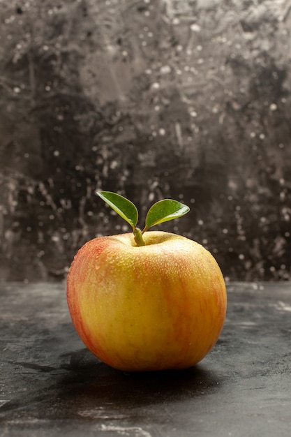 Front view fresh ripe apple on dark mellow juice tree photo color