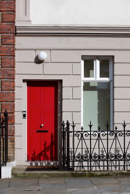 Free photo front view of front door with white wall