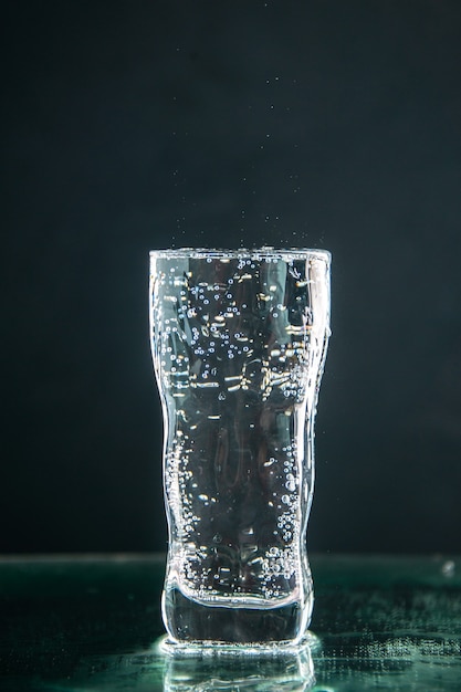 Front view glass of soda full on the dark drink photo champagne xmas water