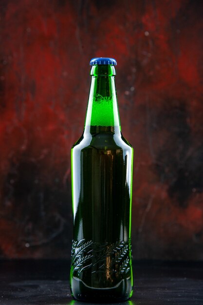 Front view green beer bottle