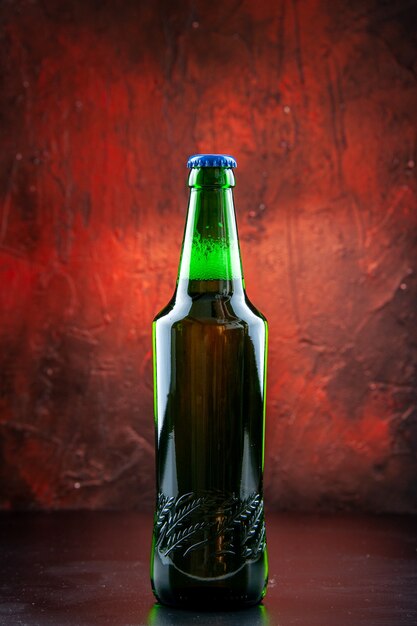 Front view green beer bottle