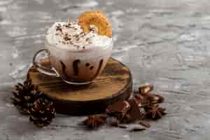 Free photo front view of hot chocolate concept