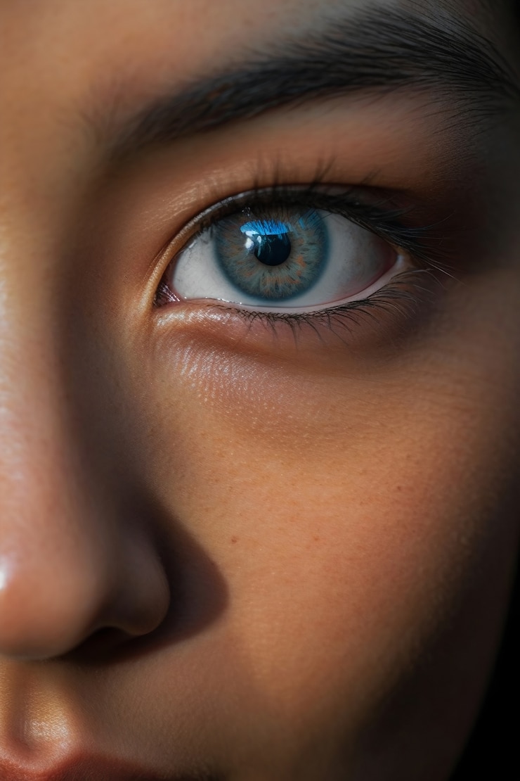 Free Photo front view human eye