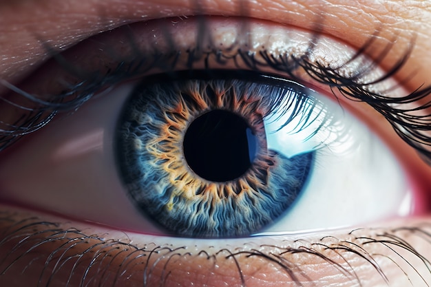 Вид спереди человеческий глаз
