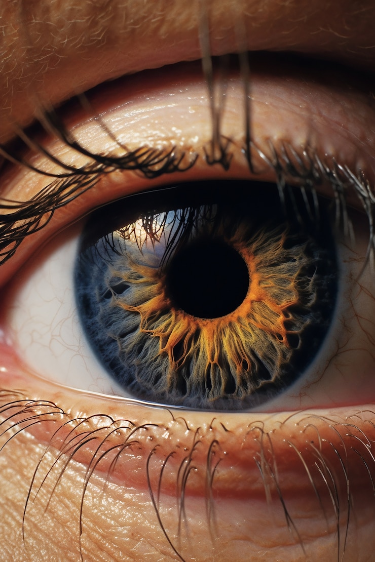 Free Photo front view human eye