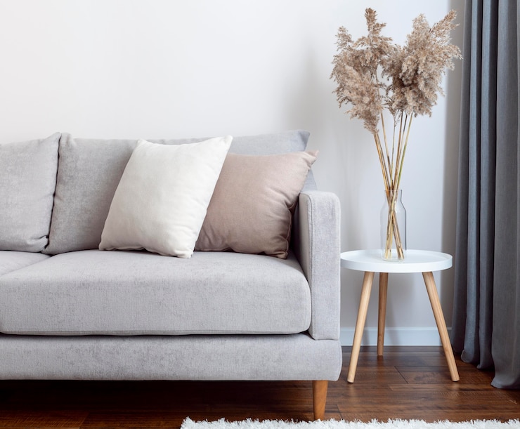 Free Photo front view of interior room design concept