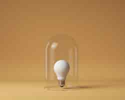 Free photo front view of lightbulb protected by clear glass as an idea concept