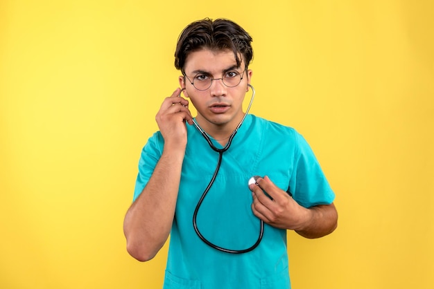 Front view of male doctor with stethoscope
