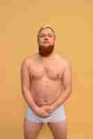 Free photo front view man inspiring bodypositivity