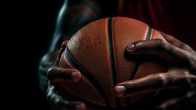 Free photo front view man playing basketball