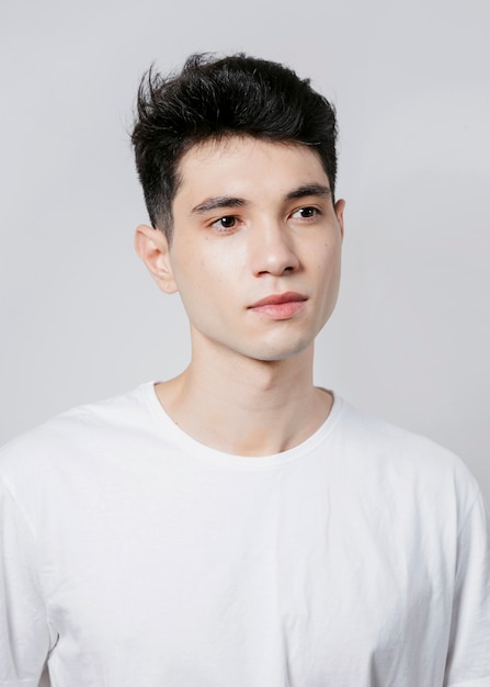 Free photo front view of man wearing white top