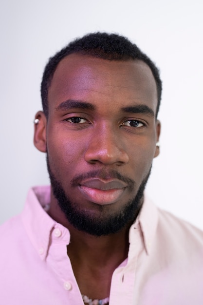 Front view man with beard posing