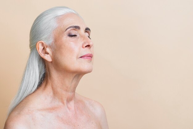 front view mature woman posing