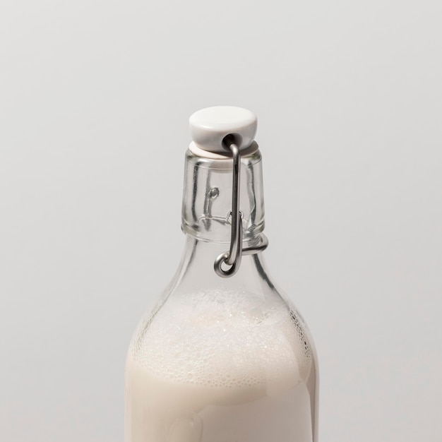 Front view of milk bottle