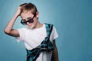 Free photo front view of modern boy posing