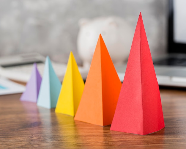 Free photo front view of multicolored growth cones