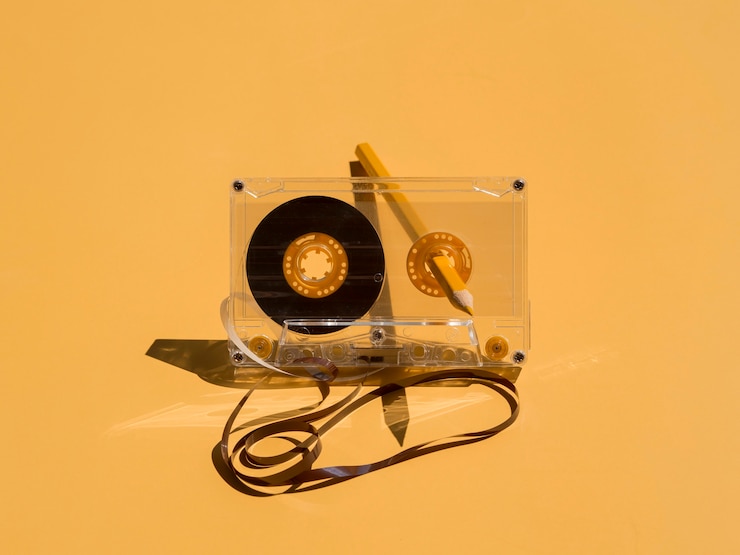 Free Photo front view of music concept with casette