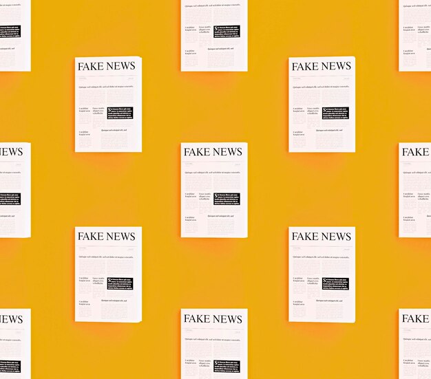フェイクニュースのある新聞の正面図