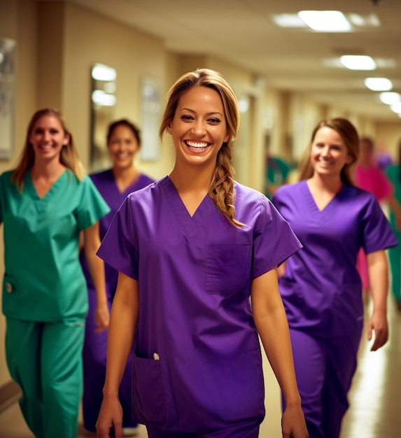 Free photo front view nurses team at hospital