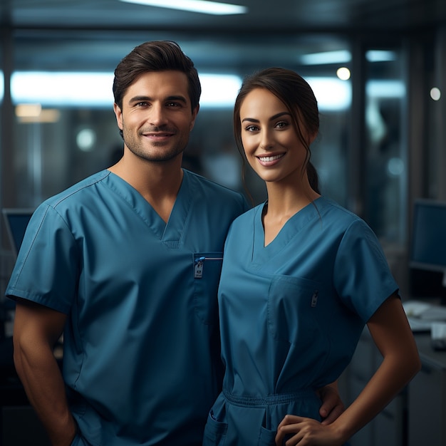 Free photo front view nurses team at hospital